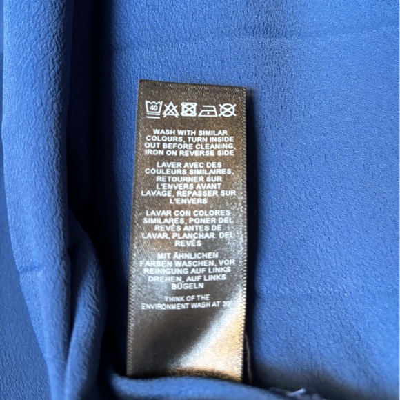 ASOS Navy Floral Embroidered High Neck Pleated Long Sleeve Midi Skater Dress 14 - Picture 8 of 10